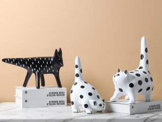 Tượng Mèo Decor  Biểu Tượng Của May Mắn, Bình An, Và Sự Hài Hòa Trong Không Gian Sống