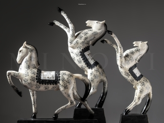 Tượng Ngựa Họa Tiết Decor